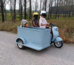 Side three-wheeled electric passengers or cargo scooter for sale