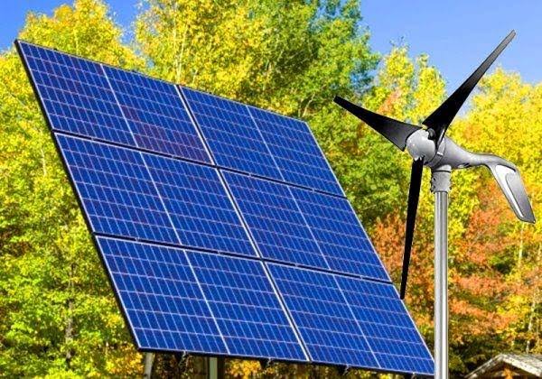 Hybrid solar panel and wind turbine portable power generation system